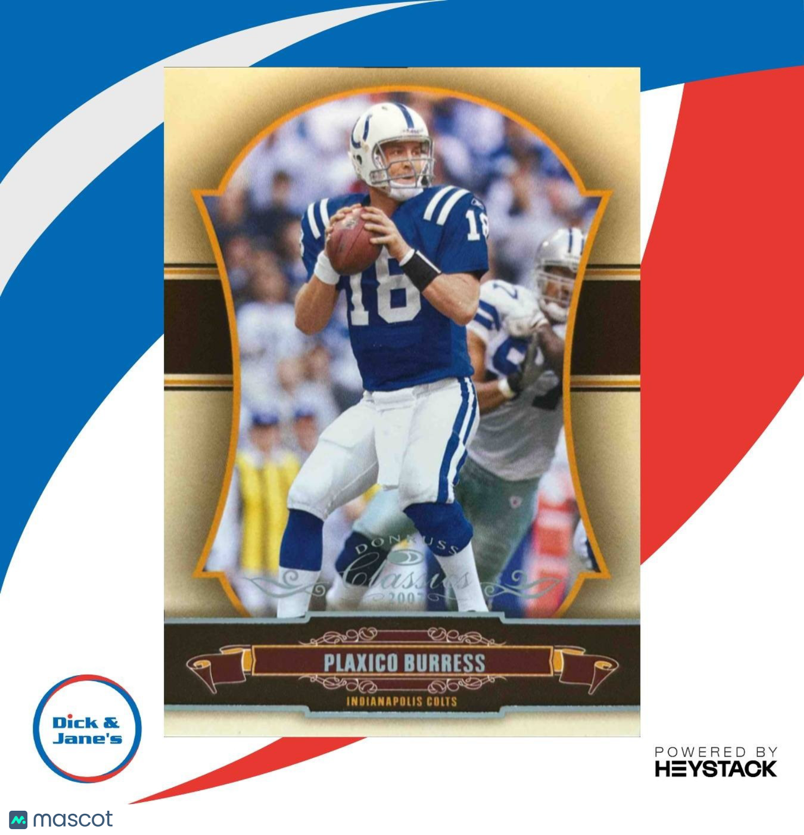 2007 Donruss Classics Peyton Manning #44 ERROR (PLAXICO BURRESS ON FRONT) Colts - Sports Cards