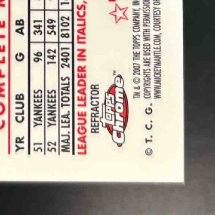 2007 Topps Chrome Mickey Mantle Story Refractor /500 #MMS6 New York Yankees - Sports Cards