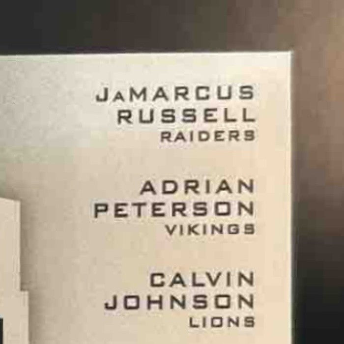 2007 UD Ultimate Collection Russell Adrian Peterson Calvin Johnsn TRI PATCH /50 - Sports Cards