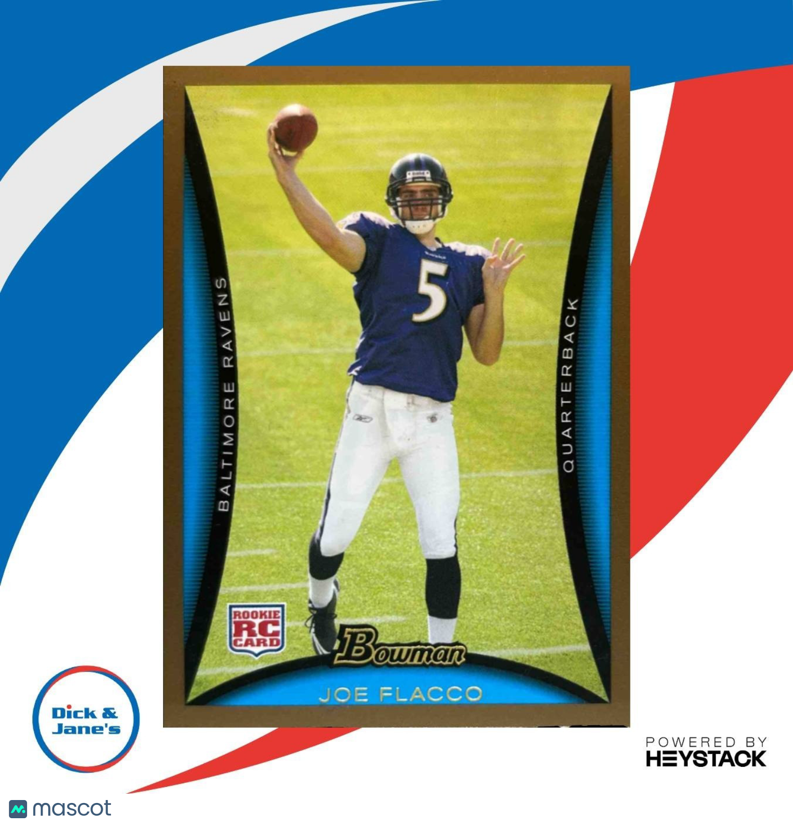 2008 Bowman Joe Flacco Gold #170 RC Baltimore Ravens - Sports Cards