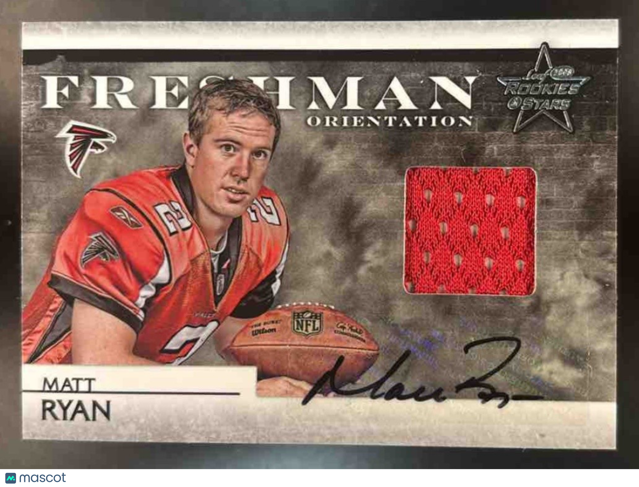 2008 Leaf Rookies & Stars Matt Ryan Freshman Orientation Patch Auto /25 MEM RC - Sports Cards