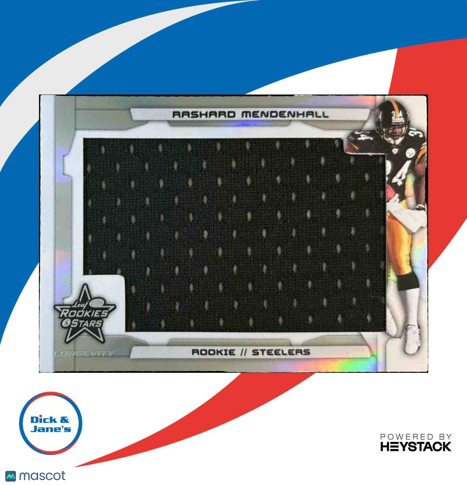 2008 Rookies & Stars Longevity Rashard Mendenhall Jersey Jumbo /50 RC Steelers - Sports Cards