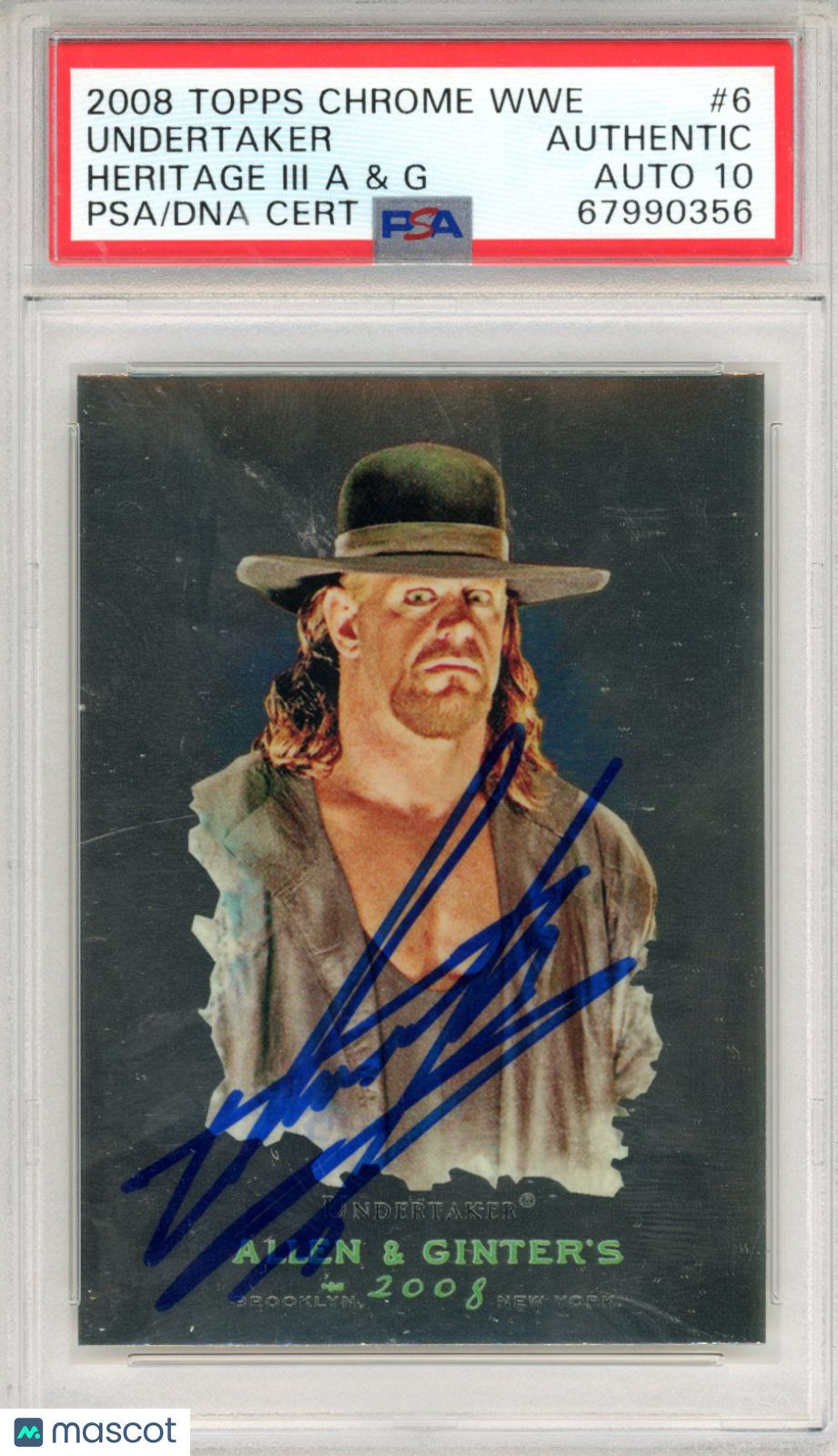 2008 Topps Chrome WWE Heritage III Allen & Ginter Undertaker #6 PSA - Graded Sports Cards