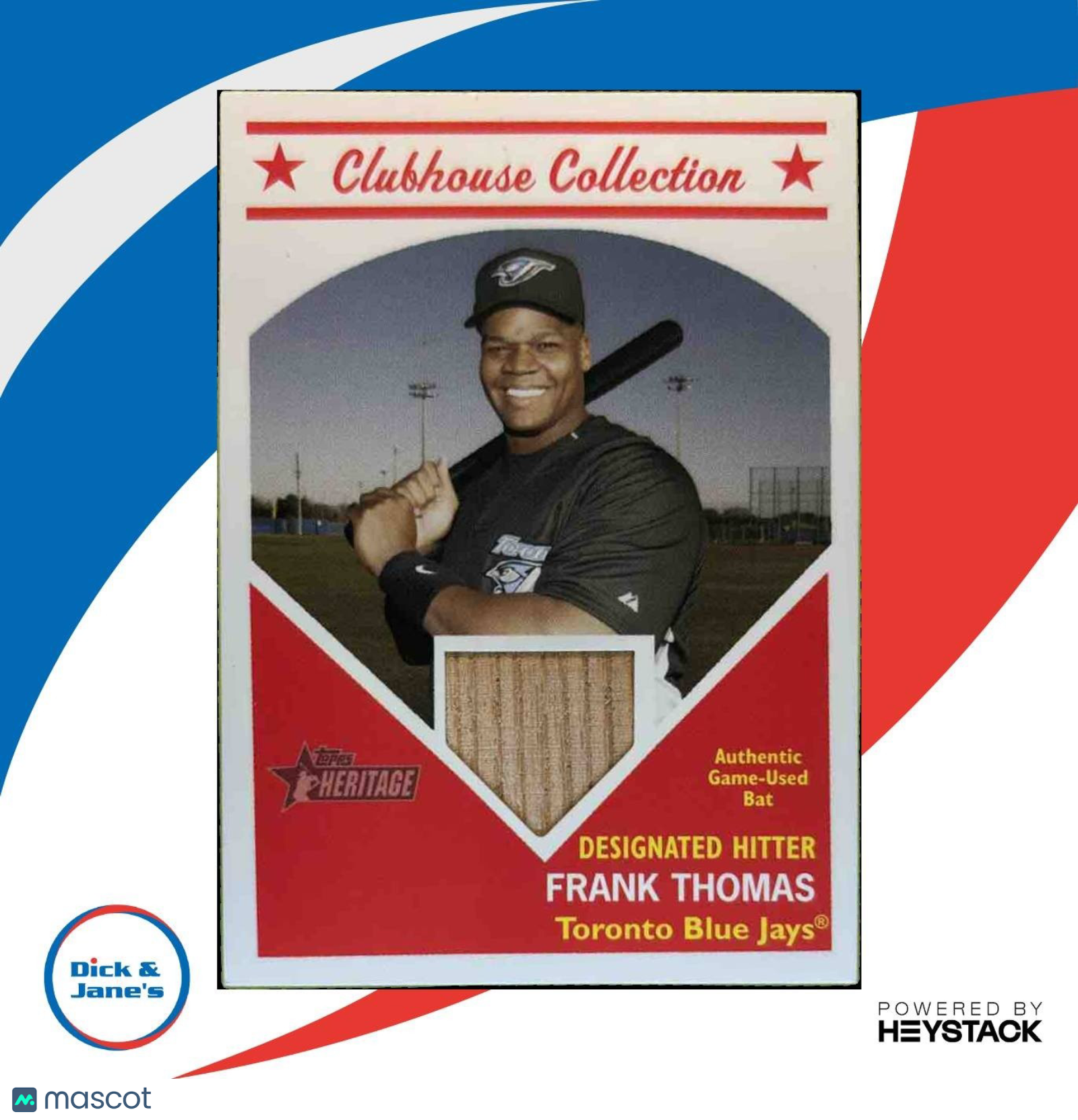 2008 Topps Heritage Frank Thomas Clubhouse Collection Relics Toronto Blue Jays - Sports Cards