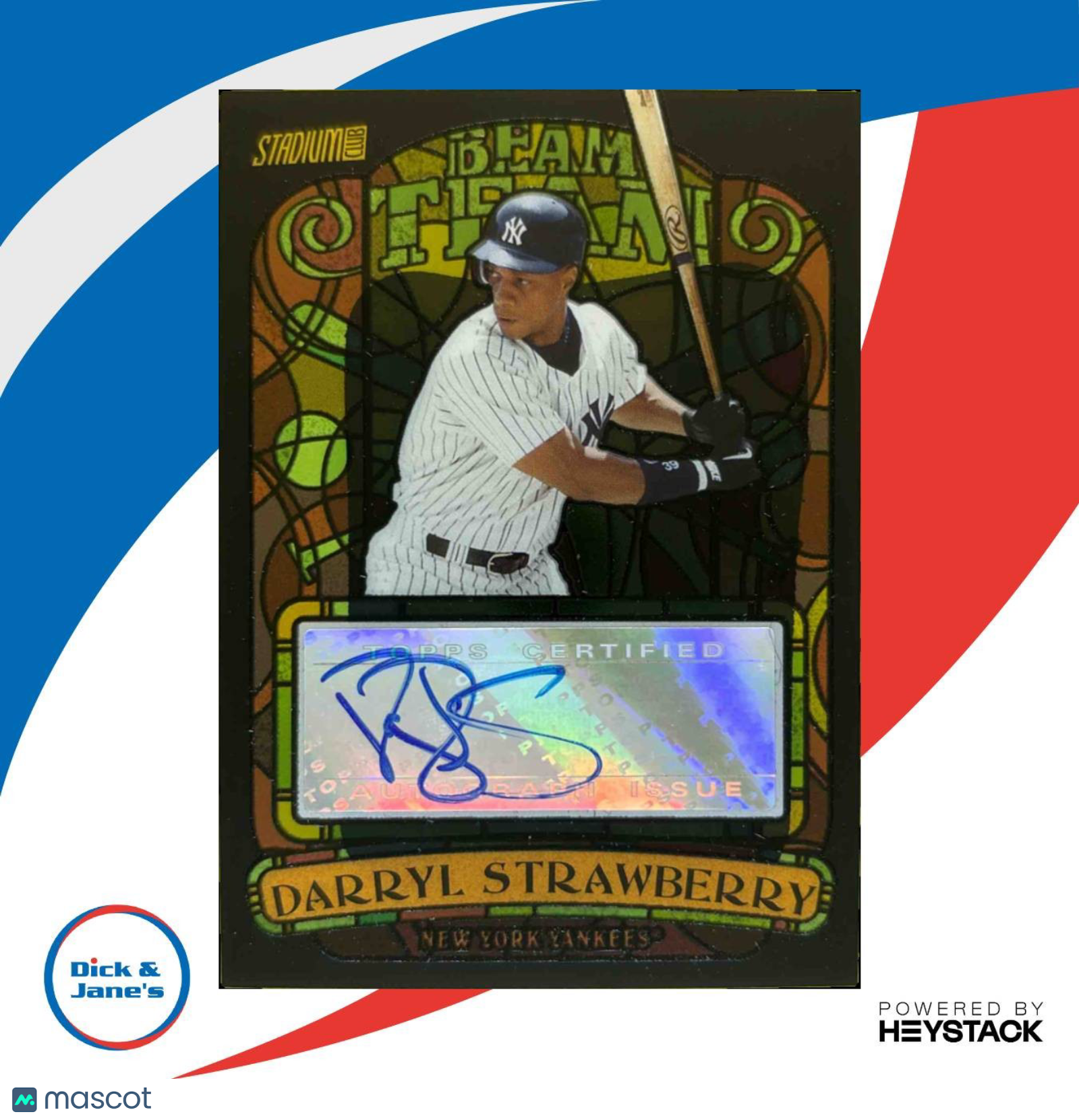 2008 Topps Stadium Club Darryl Strawberry Beam Team Auto BTA-DS New York Yankees - Sports Cards