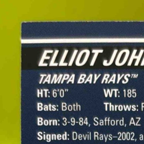 2008 Topps Stadium Club Elliot Johnson #152 Auto Tampa Bay Rays - Sports Cards