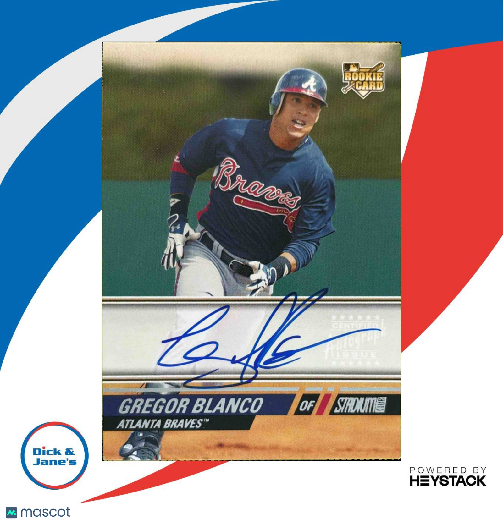 2008 Topps Stadium Club Gregor Blanco #166 Auto Atlanta Braves - Sports Cards