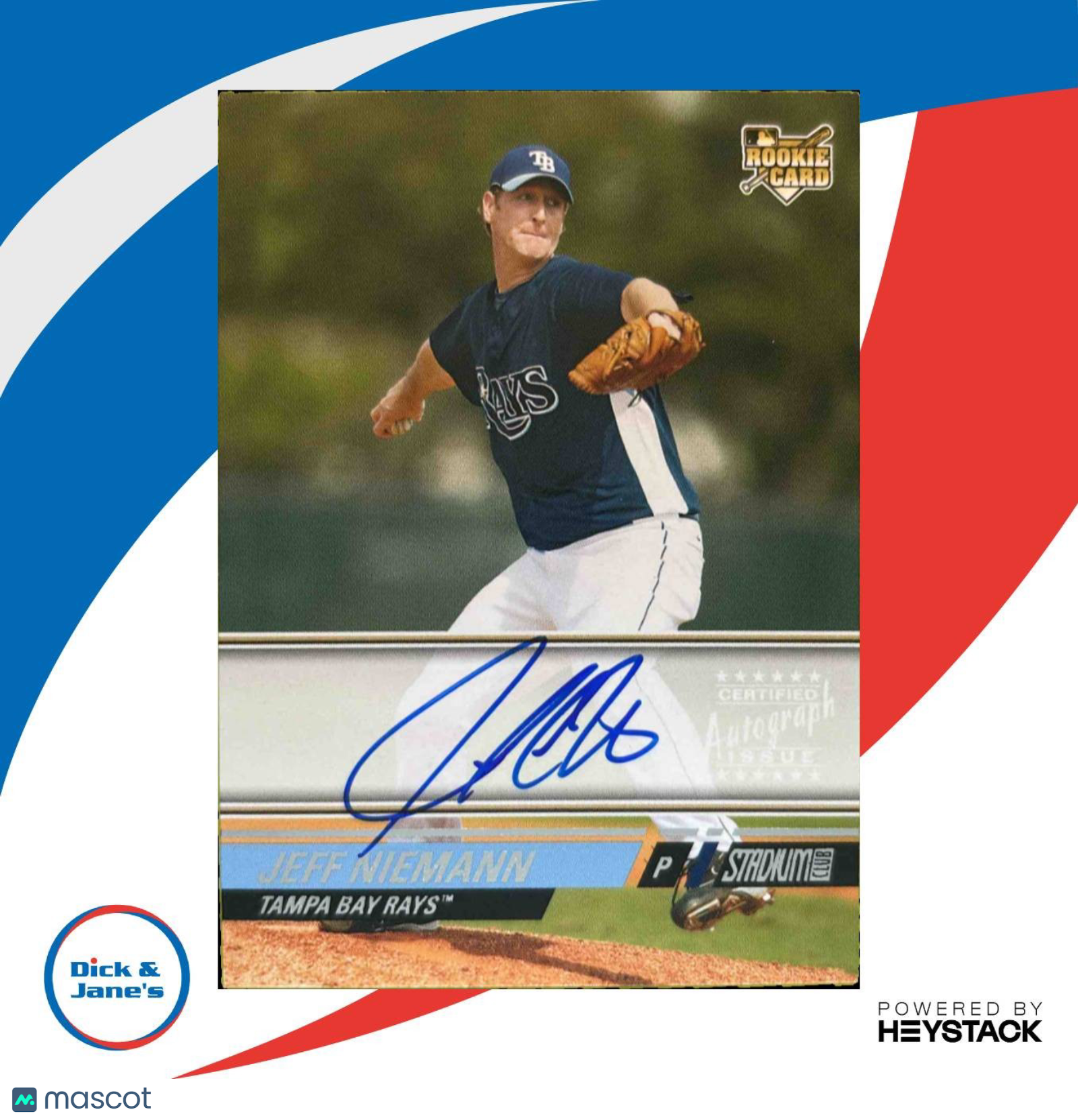 2008 Topps Stadium Club Jeff Niemann #159 Auto Tampa Bay Rays - Sports Cards