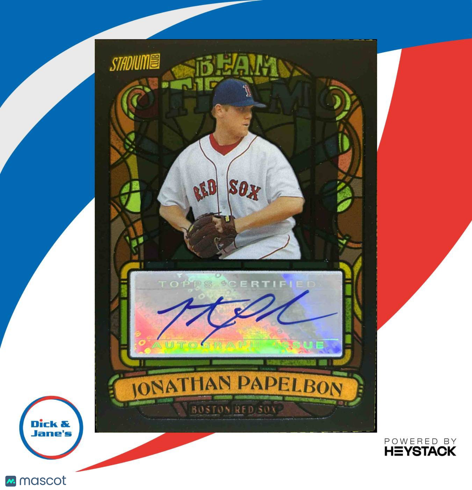 2008 Topps Stadium Club Jonathan Papelbon Beam Team Auto #BTA-JP Boston Red Sox - Sports Cards