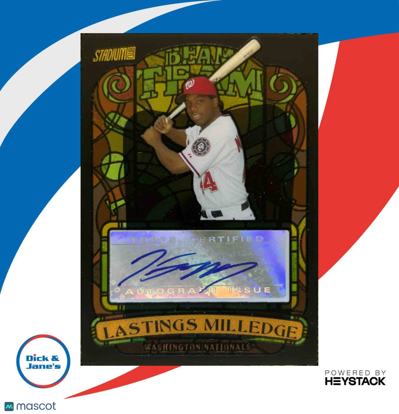 2008 Topps Stadium Club Lastings Milledge Beam Team Auto Washington Nationals - Sports Cards