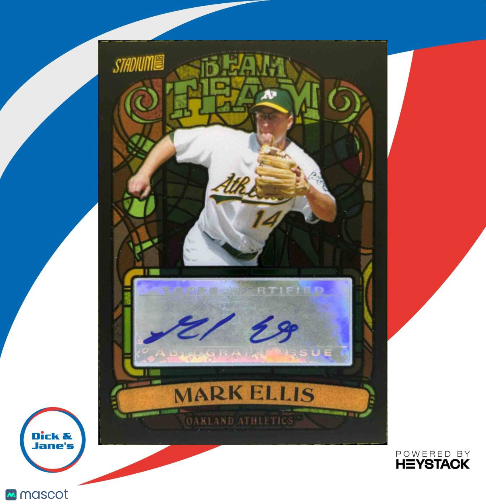 2008 Topps Stadium Club Mark Ellis Beam Team Auto Oakland Athletics - Sports Cards