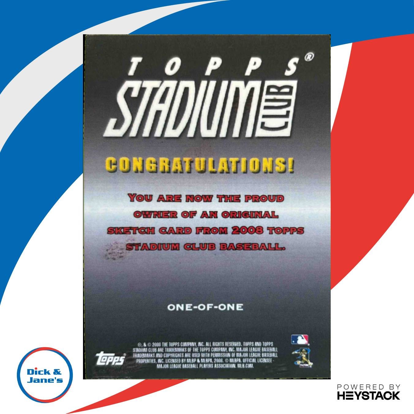 2008 Topps Stadium Club Sketches David Wright 1/1 New York Mets Sketch Card - Sports Cards