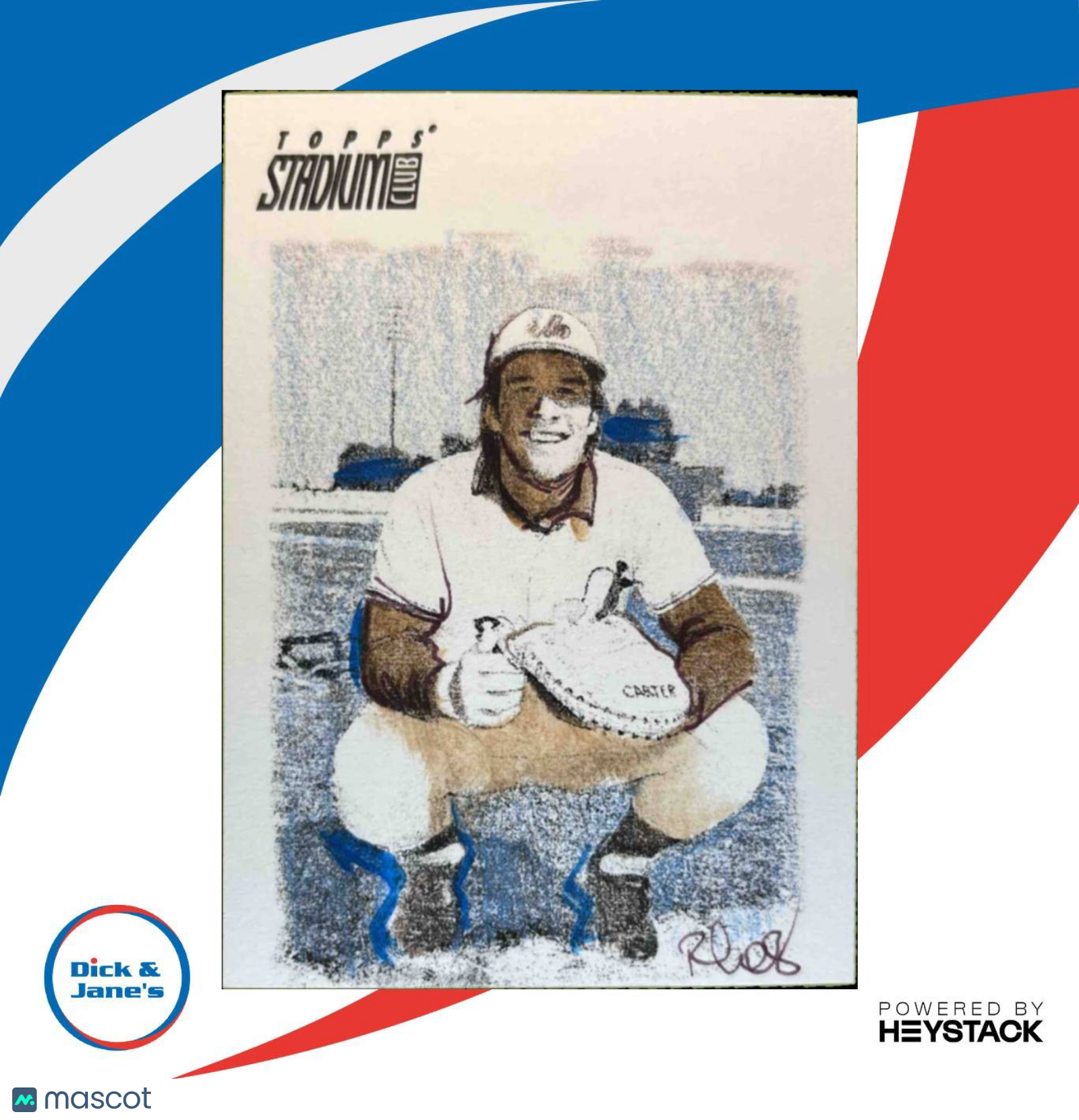 2008 Topps Stadium Club Sketches Gary Carter 1/1 Montreal Expos Sketch Card - Sports Cards