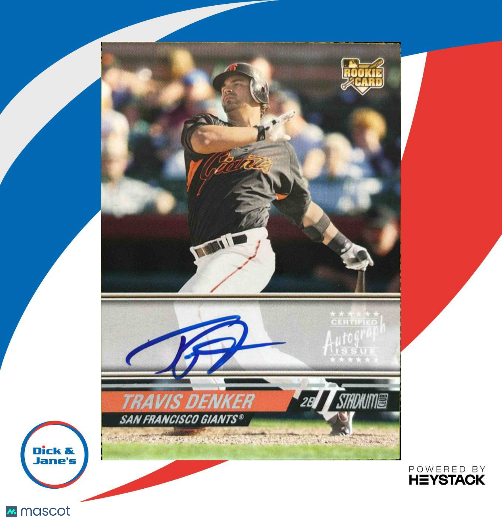 2008 Topps Stadium Club Travis Denker #167 Auto RC San Francisco Giants - Sports Cards