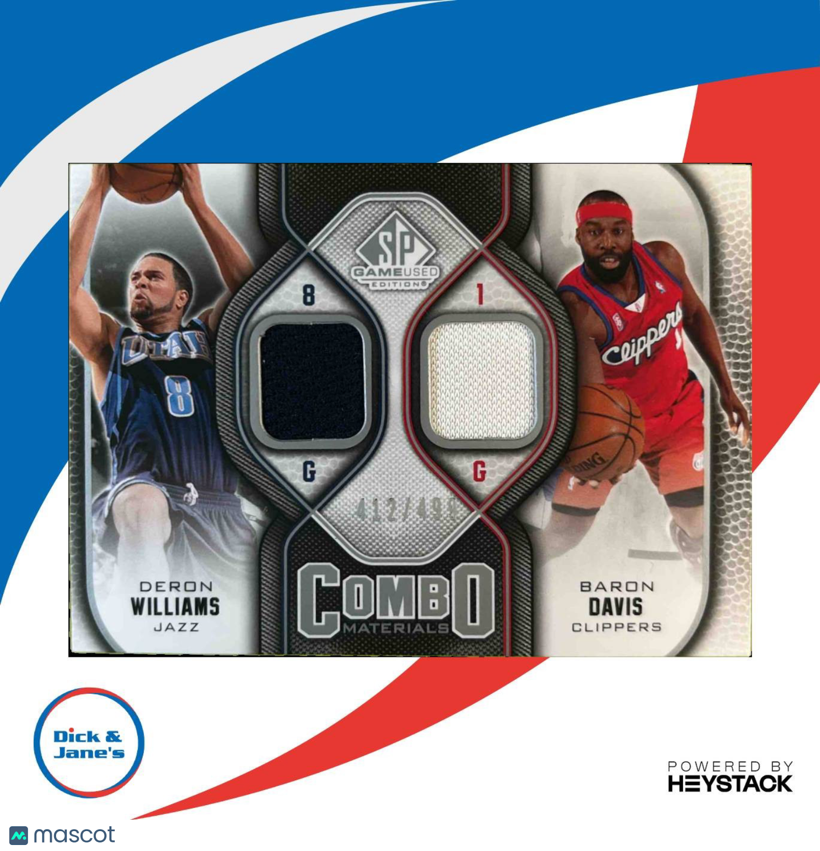 2009-10 SP Baron Davis Deron Williams Combo Materials /499 Lakers Clippers - Sports Cards