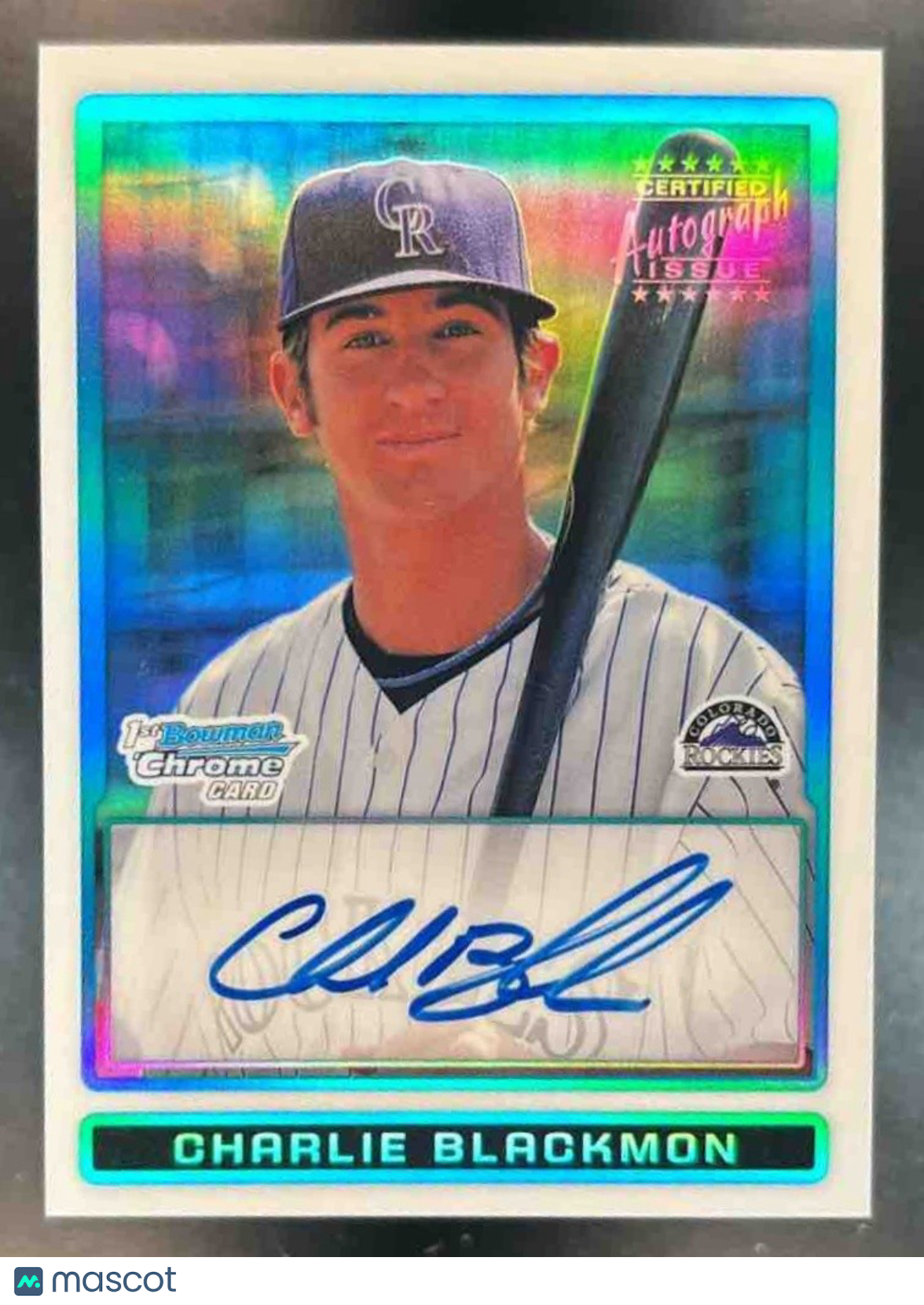 2009 Bowman Charlie Blackmon Chrome Auto Prospects Refractor 100/500 #BCP121 - Sports Cards
