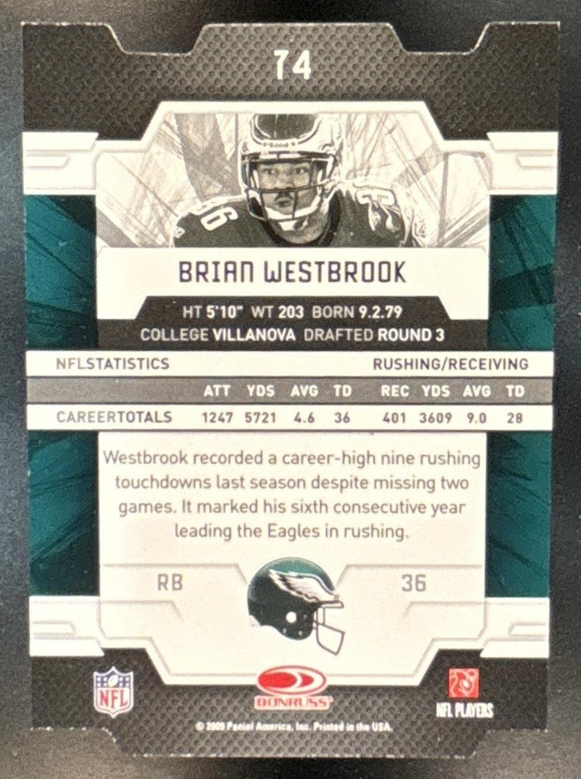 2009 Donruss Elite Brian Westbrook Aspirations /64 #74 Philadelphia Eagles - Sports Cards