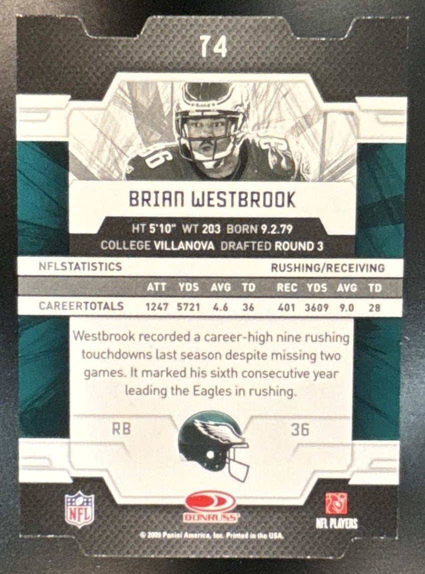 2009 Panini Donruss Elite Brian Westbrook Status /36 #74 Philadelphia Eagles - Sports Cards