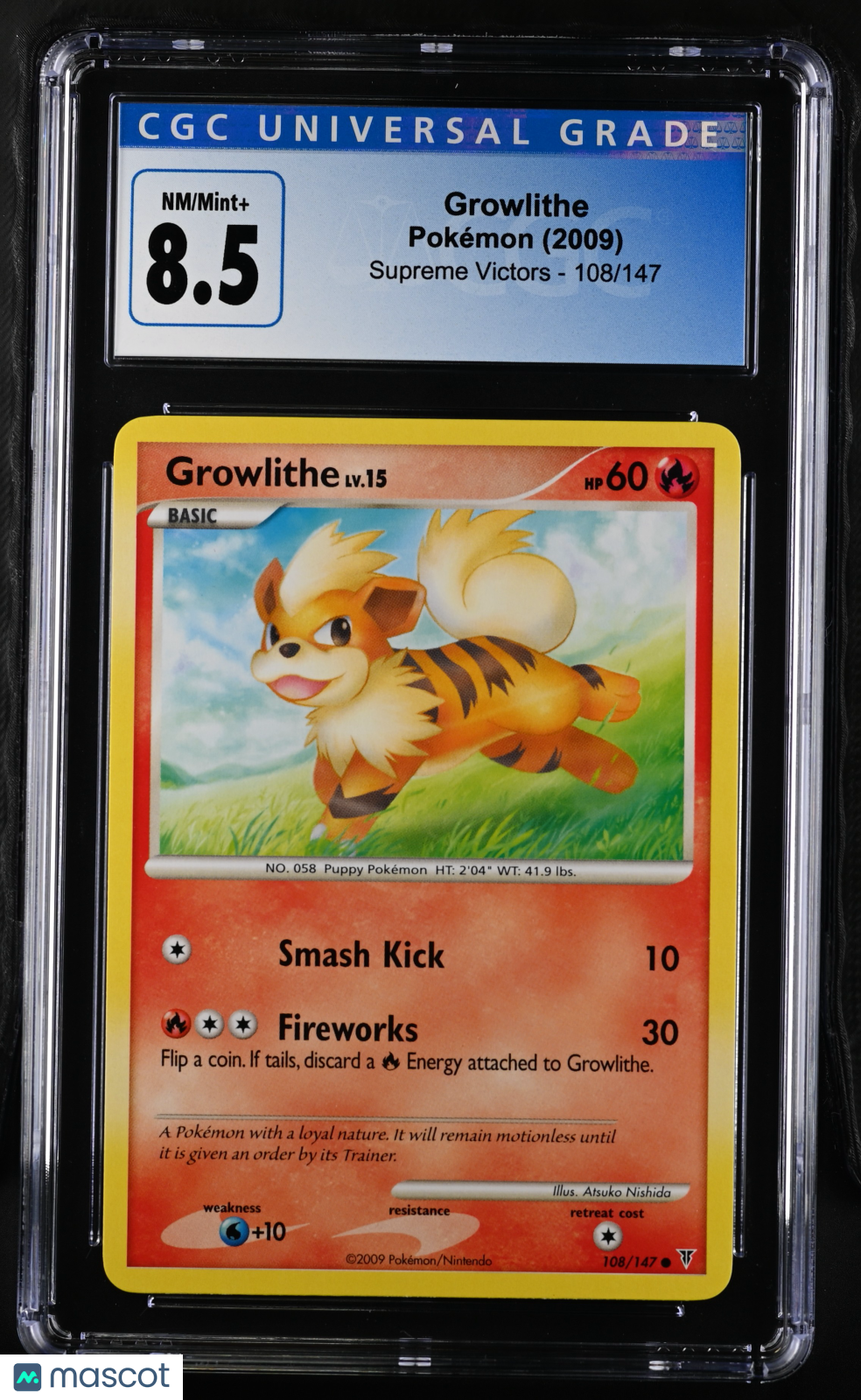 2009 Pokemon Supreme Victors Growlithe #108/147 CGC 8.5 - Graded TCG/CCG