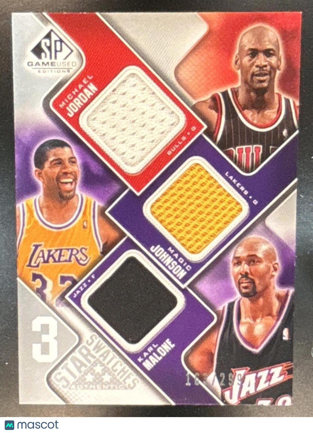 2009 SP Game Used Michael Jordan Magic Johnson Karl Malone 3 Star Swatches /299 - Sports Cards