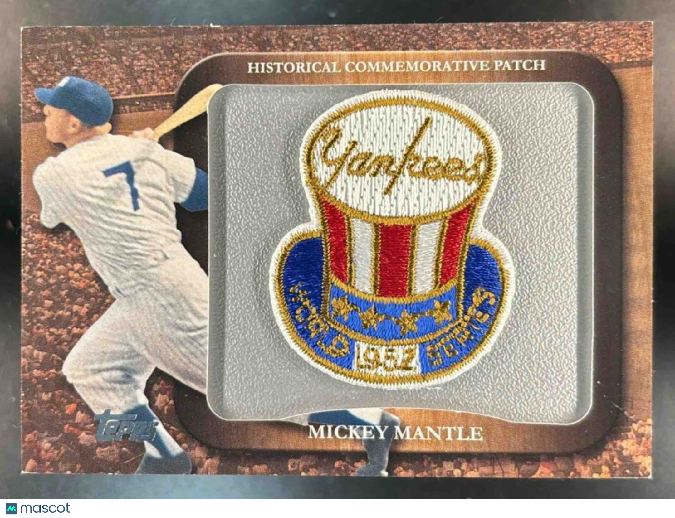 2009 Topps Mickey Mantle 1952 World Series Legends Commemorative Patch Yankees - Sports Cards
