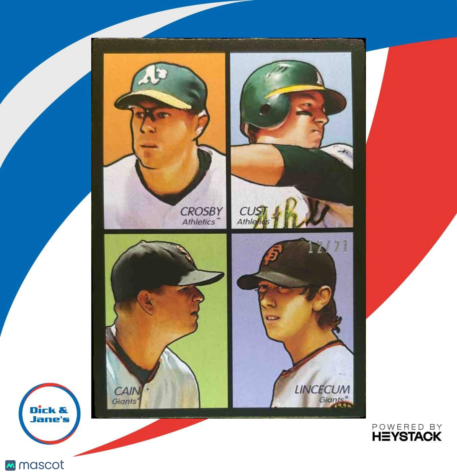 2009 Upper Deck Goudey Bobby Crosby Jack Cust Tim Lincecum Matt Cain /21 Mets - Sports Cards