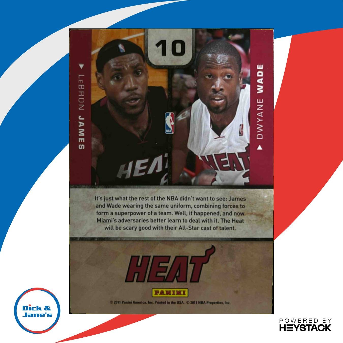 2010-11 Playoff Contenders Patches LeBron James Dwyane Wade One Two Punch Miami - Sports Cards