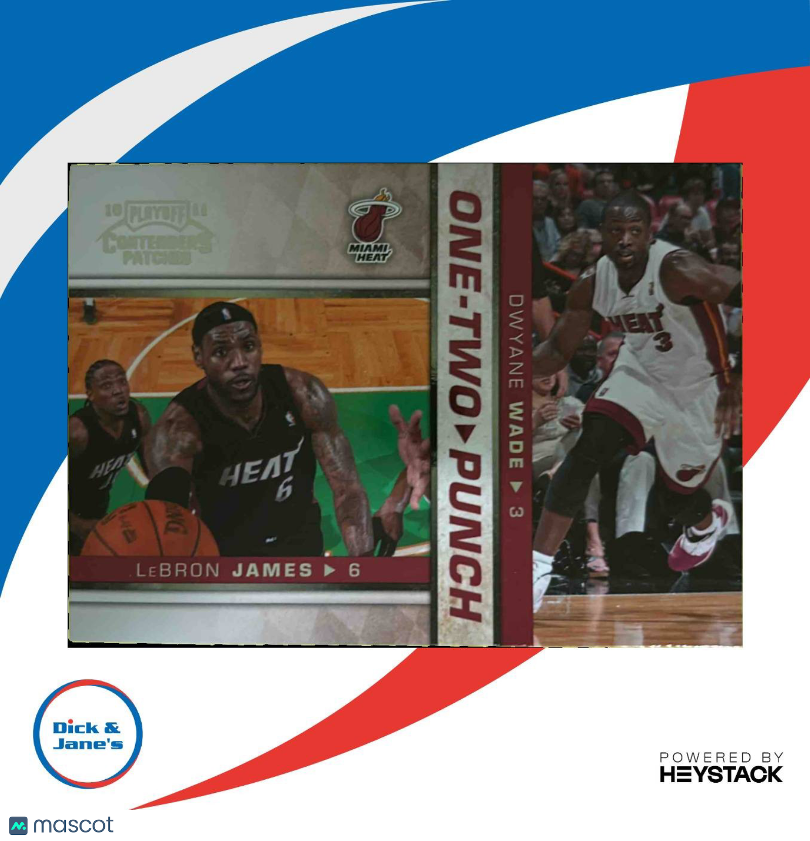 2010-11 Playoff Contenders Patches LeBron James Dwyane Wade One Two Punch Miami - Sports Cards
