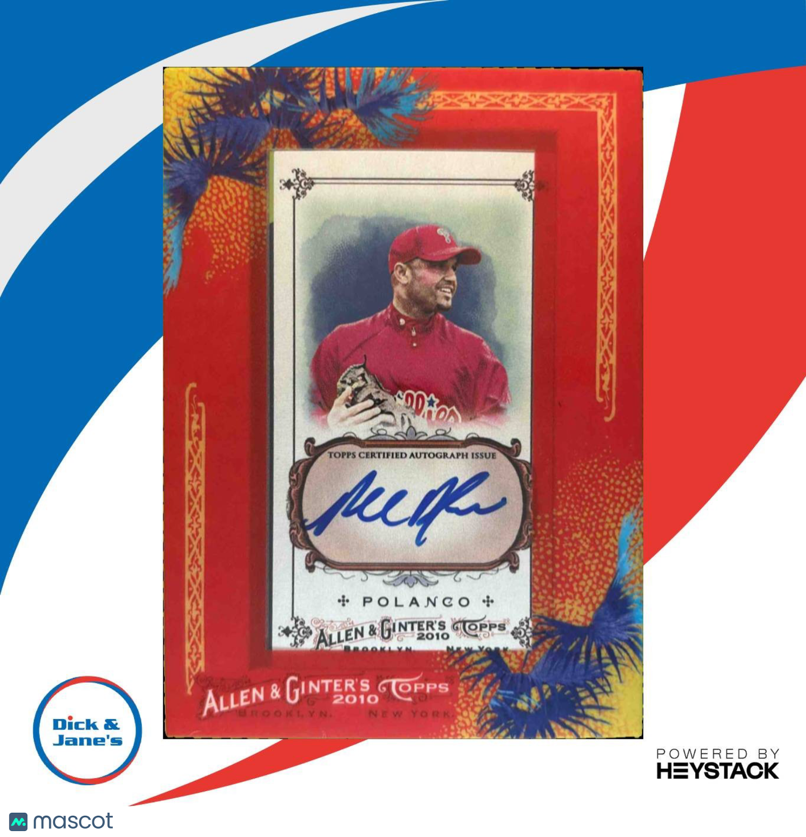 2010 Topps Allen & Ginter Placido Polanco Auto #AGA-PP Philadelphia Phillies - Sports Cards