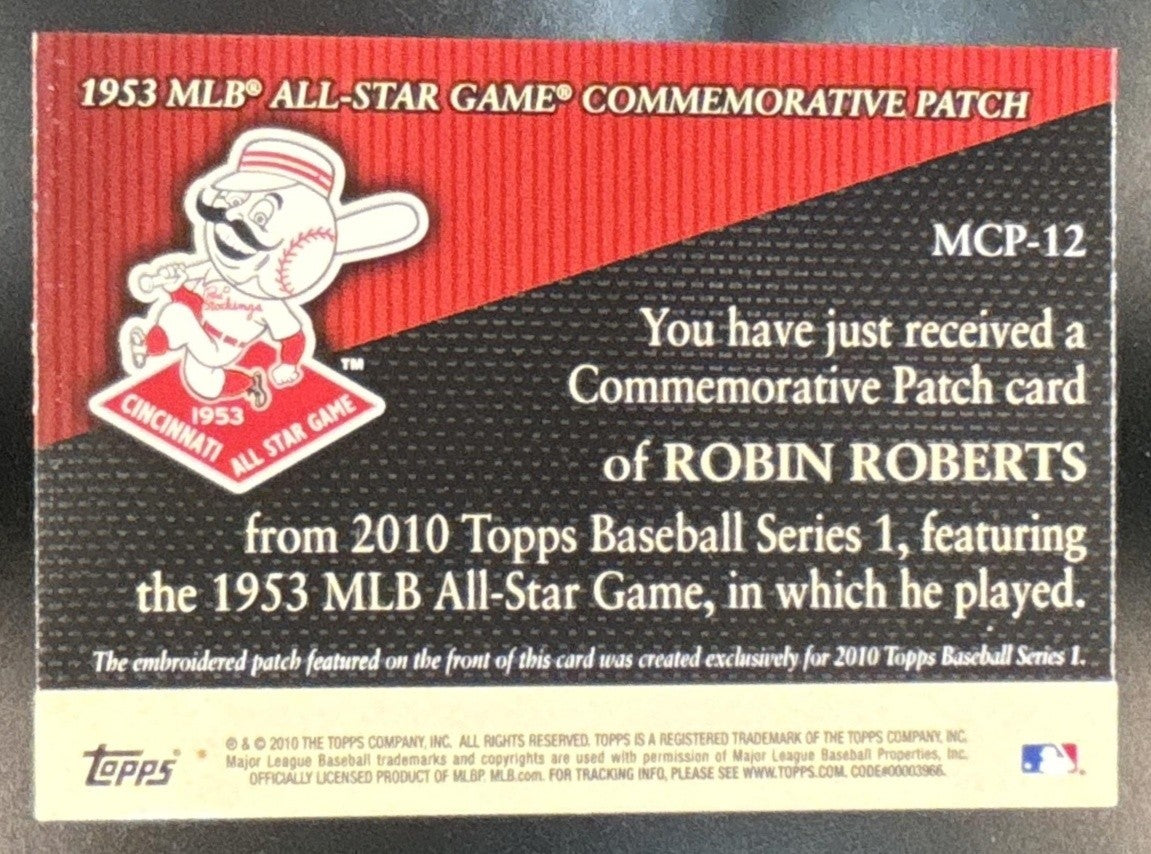 2010 Topps Robin Roberts Manufactured Commemorative Patch Philadelphia Phillies - Sports Cards