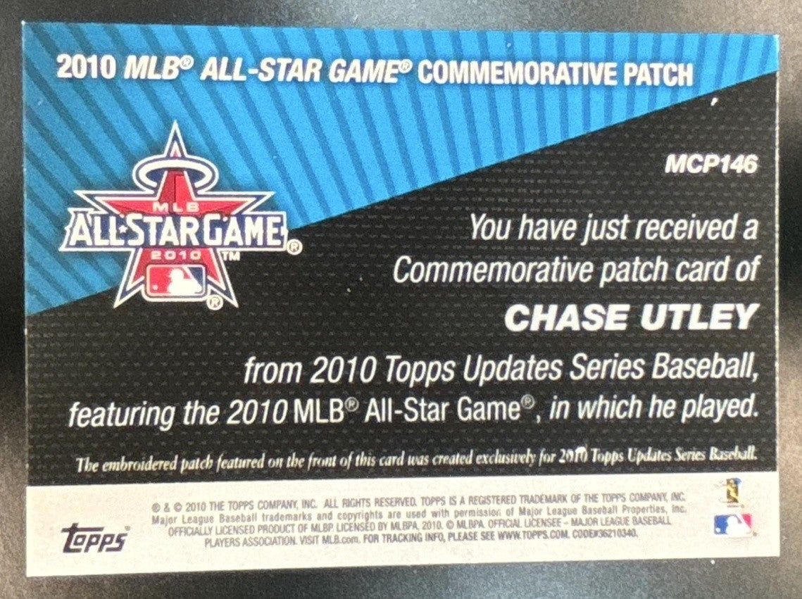 2010 Topps Update Chase Utley Manufactured Commemorative Patch #MCP146 - Sports Cards