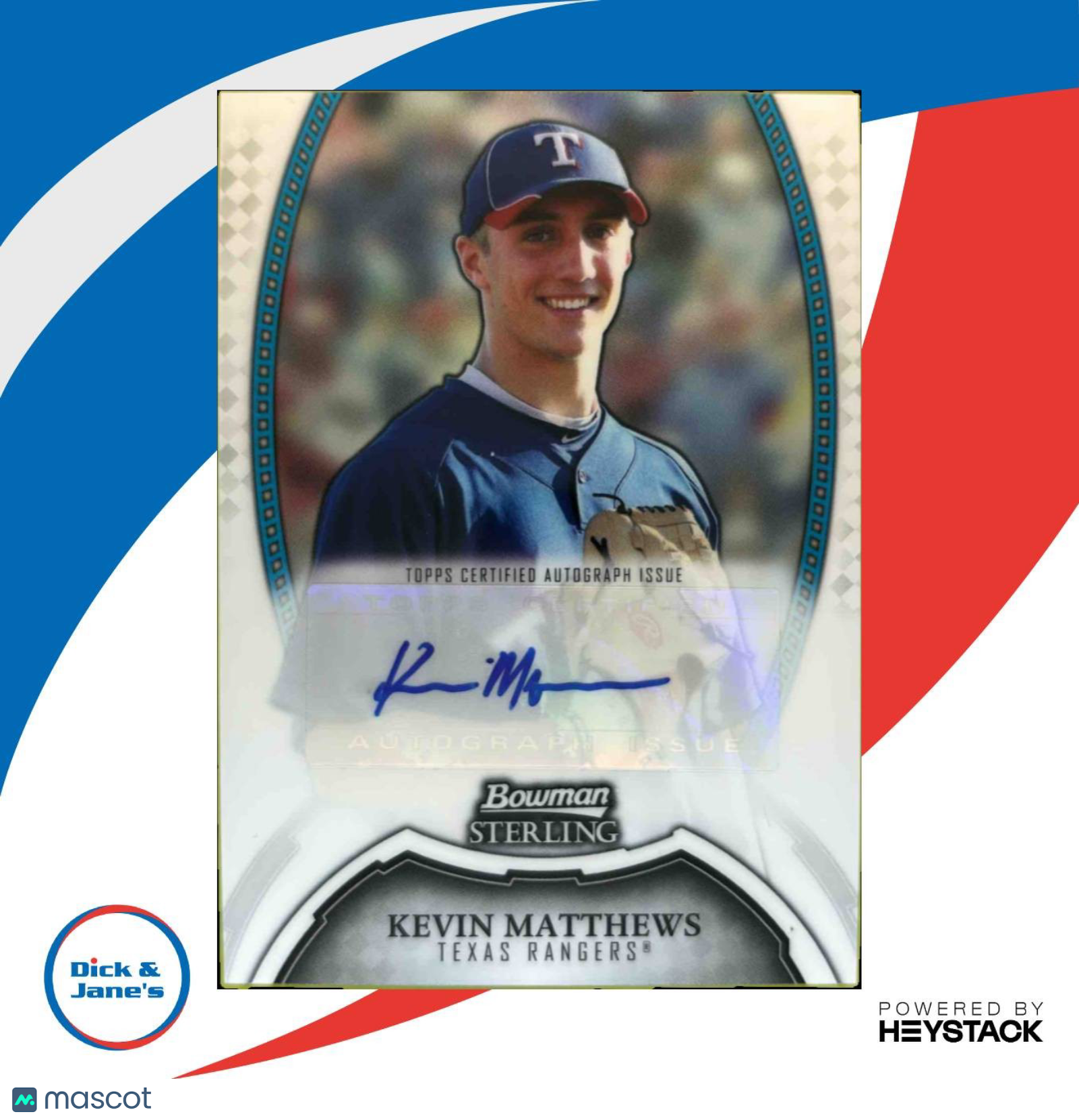2011 Bowman Sterling Kevin Matthews Prospect Auto #BSP-KM Texas Rangers - Sports Cards
