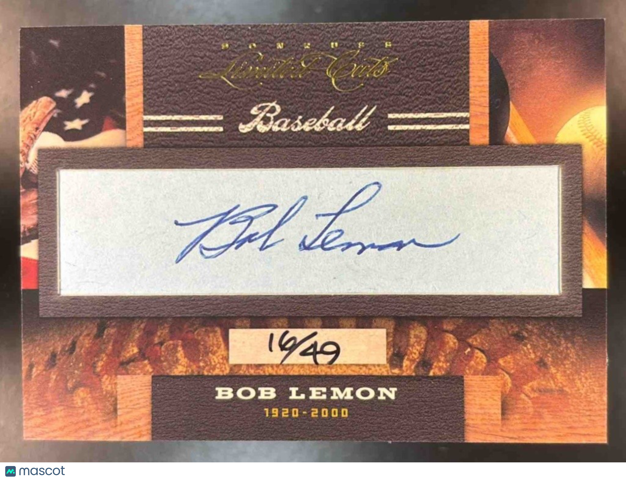 2011 Donruss Limited Cuts Signatures #34 Bob Lemon /49 Cut Auto - Sports Cards