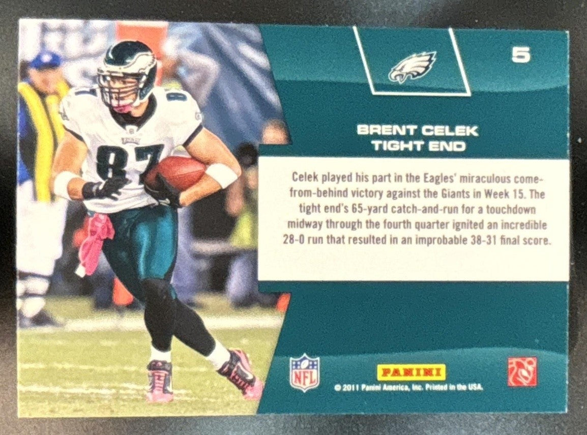 2011 Panini Prestige Brent Celek Prestigious Pros Red #5 Philadelphia Eagles - Sports Cards