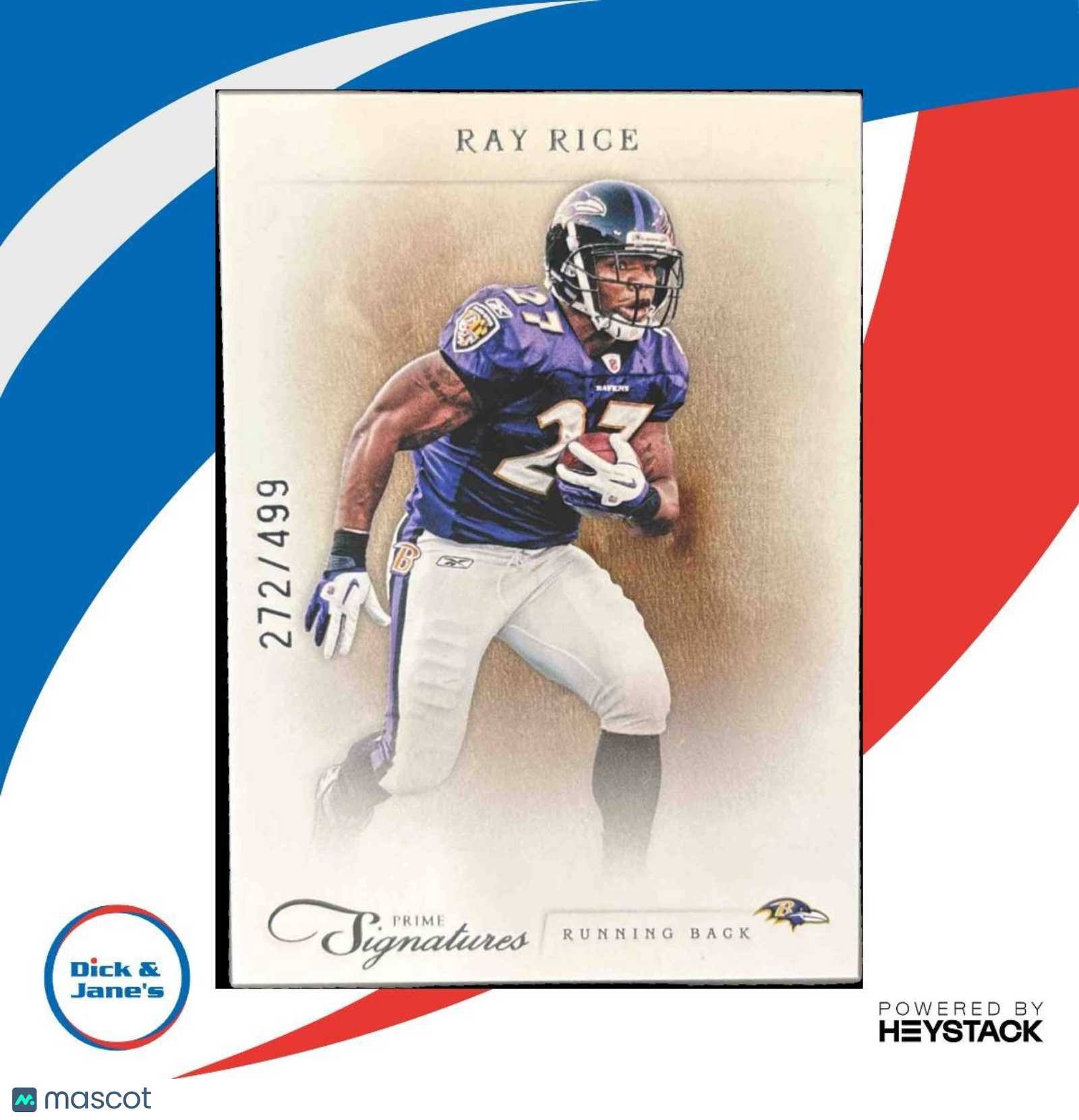 2011 Panini Prime Signatures Ray Rice /499 #142 Baltimore Ravens - Sports Cards