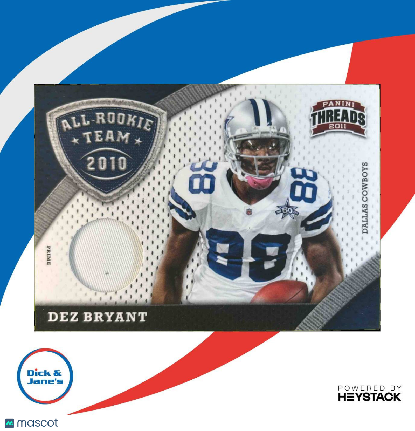 2011 Panini Threads Dez Bryant 2010 All Rookie Team Prime /99 #2 Dallas Cowboys - Sports Cards
