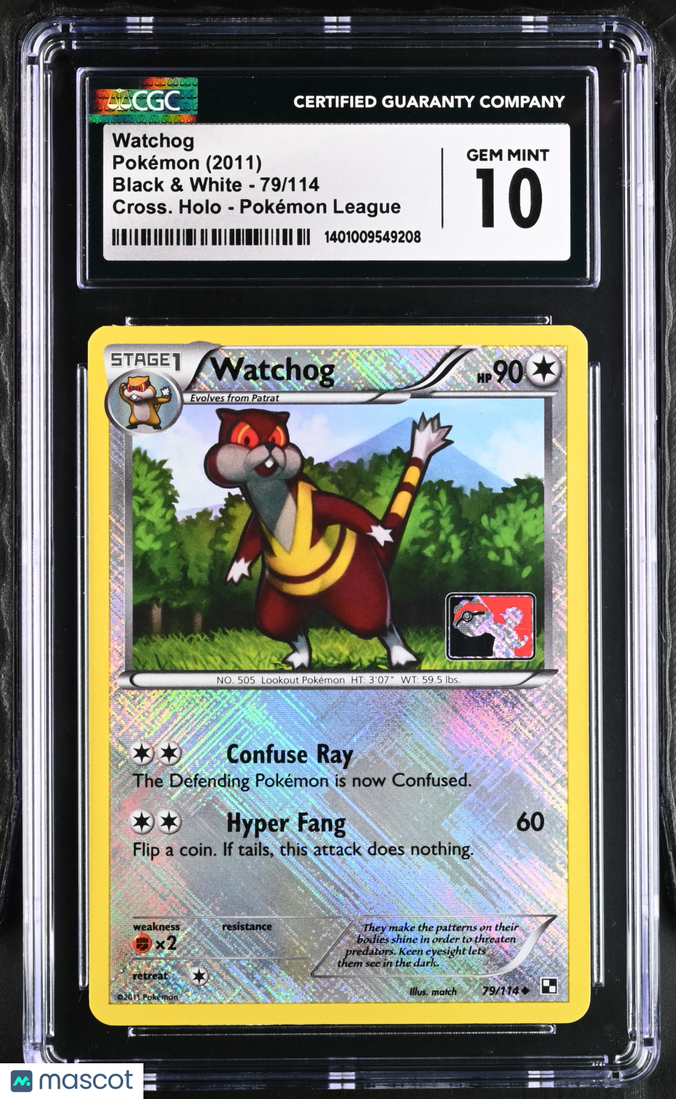 2011 Pokemon Black & White Watchog #79/114 CGC 10 GEM MINT - Graded TCG/CCG