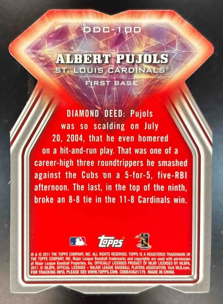 2011 Topps Albert Pujols Diamond Die Cut #DDC-100 St. Louis Cardinals - Sports Cards