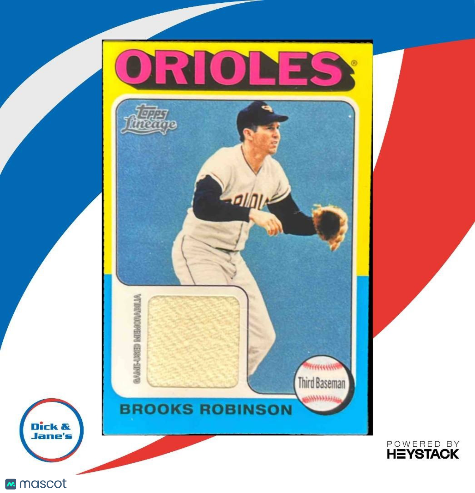 2011 Topps Lineage Brooks Robinson 1975 Mini Relics #75R-BR Baltimore Orioles - Sports Cards