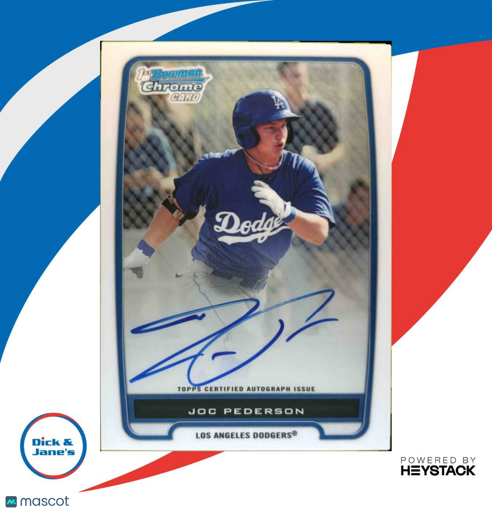 2012 Bowman Joc Pederson Chrome Prospect Auto #BCP104 Los Angeles Dodgers - Sports Cards