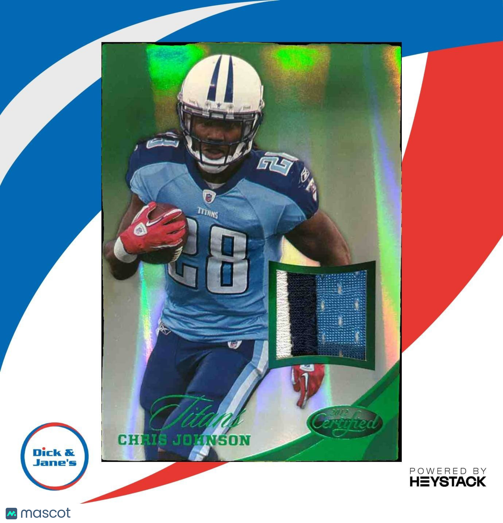 2012 Panini Certified Chris Johnson Mirror Emerald 1/5 #41 Tennessee Titans - Sports Cards