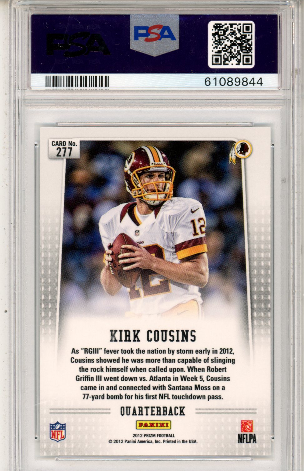 2012 Panini Prizm Kirk Cousins #277 PSA 8 - Graded Sports Cards