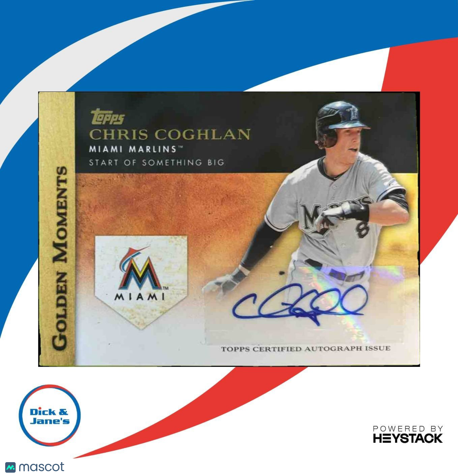 2012 Topps Chris Coghlan Golden Moments Auto #GMA-CC Miami Marlins - Sports Cards