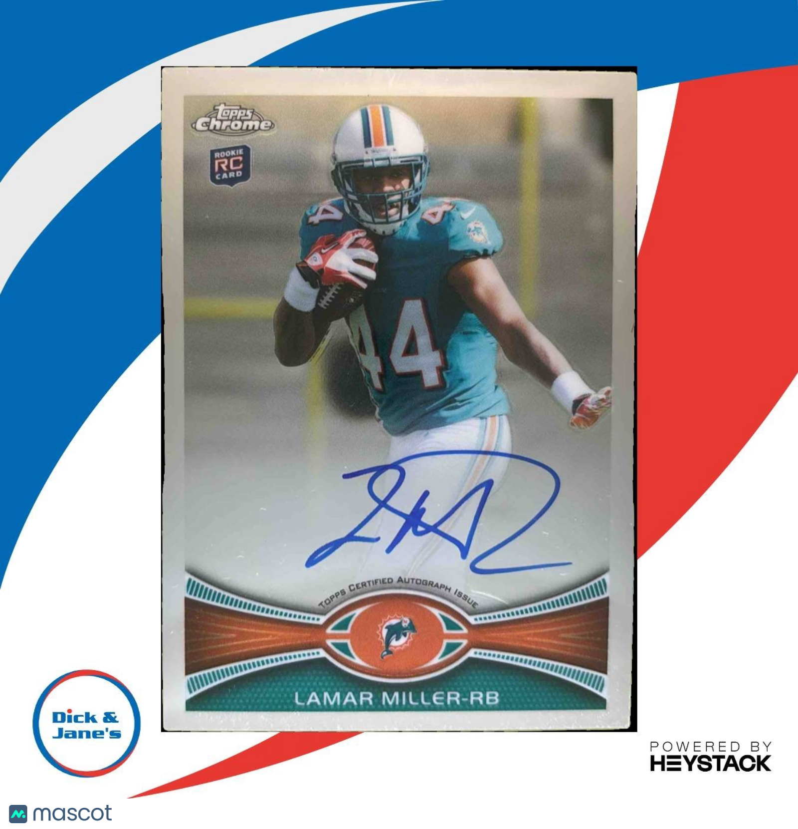 2012 Topps Chrome Lamar Miller Rookie Auto #38 RC Miami Dolphins - Sports Cards