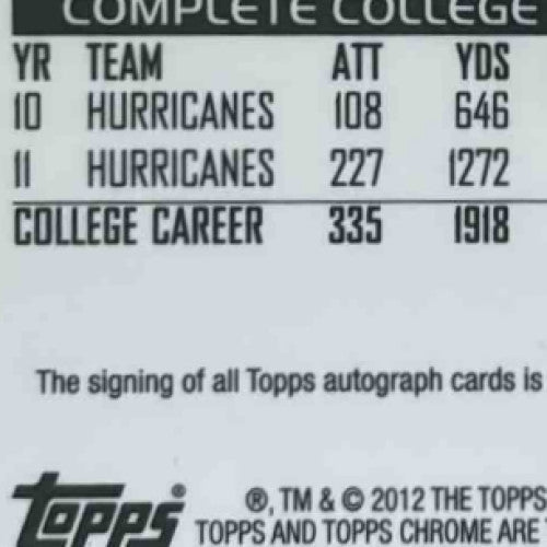 2012 Topps Chrome Lamar Miller Rookie Auto #38 RC Miami Dolphins - Sports Cards