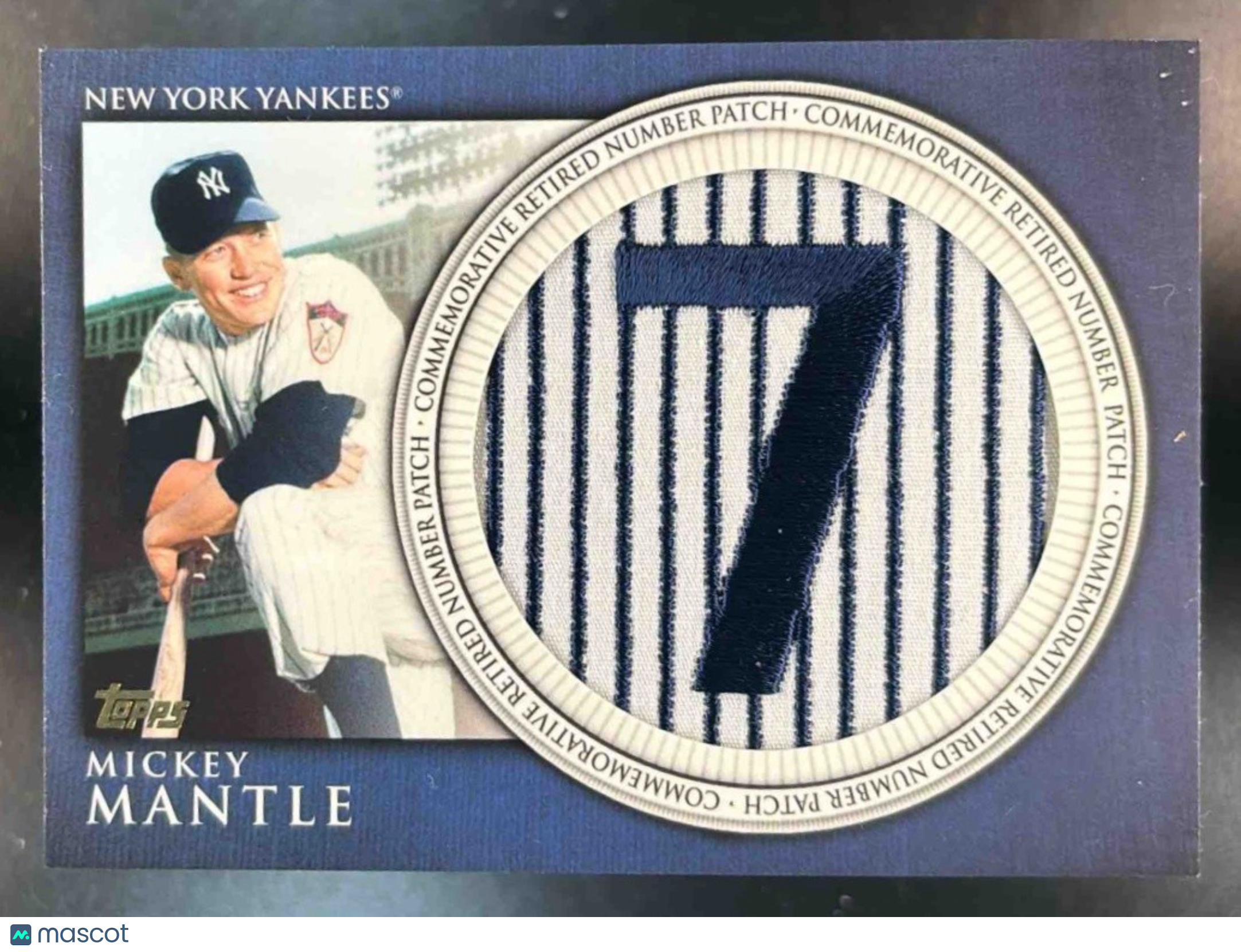 2012 Topps Mickey Mantle Retired Number Patches (7) #RN-MM New York Yankees - Sports Cards