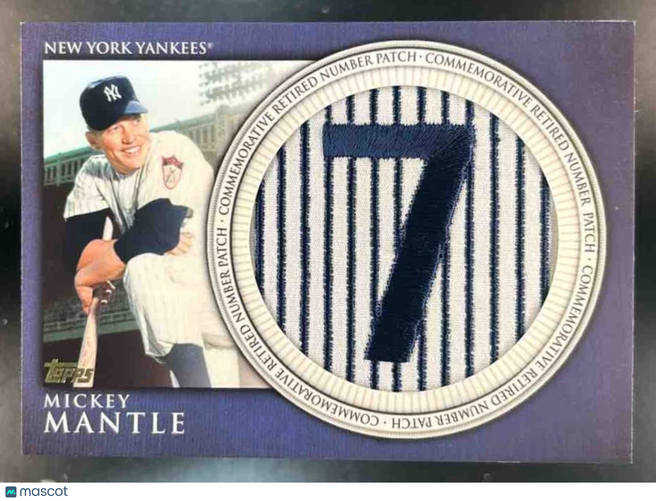 2012 Topps Mickey Mantle Retired Number Patches ’#7’’ - #RN-MM New York Yankees - Sports Cards