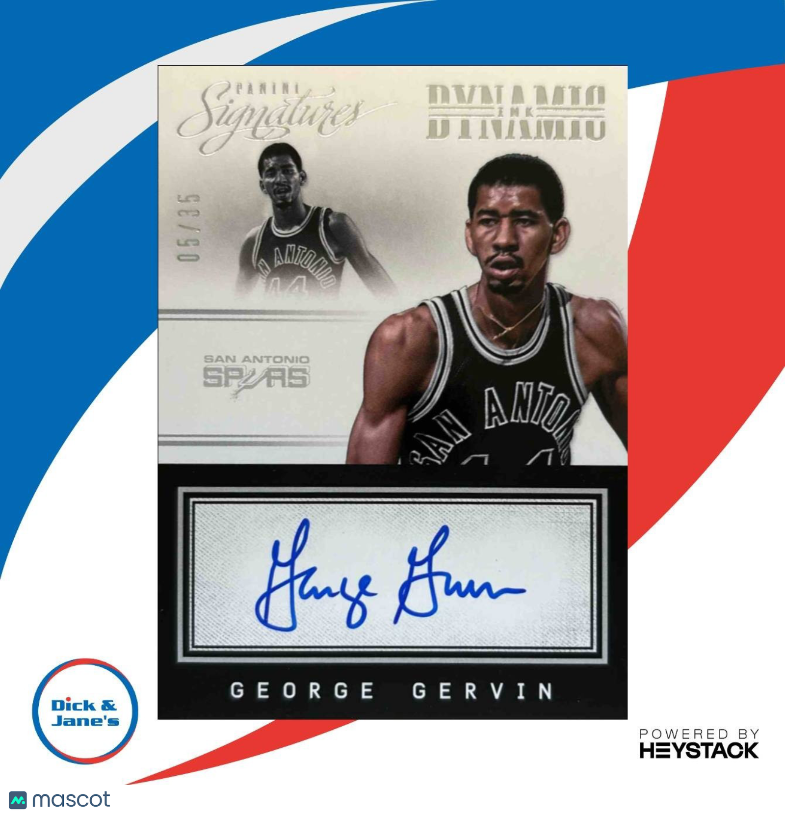 2013-14 Panini Signature George Gervin Dynamic Ink /35 #2 Auto San Antonio Spurs - Sports Cards