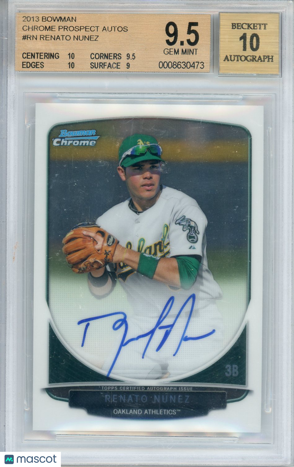 2013 Bowman Chrome Prospect Autographs Renato Nunez #RN BGS 9.5 - Graded Sports Cards