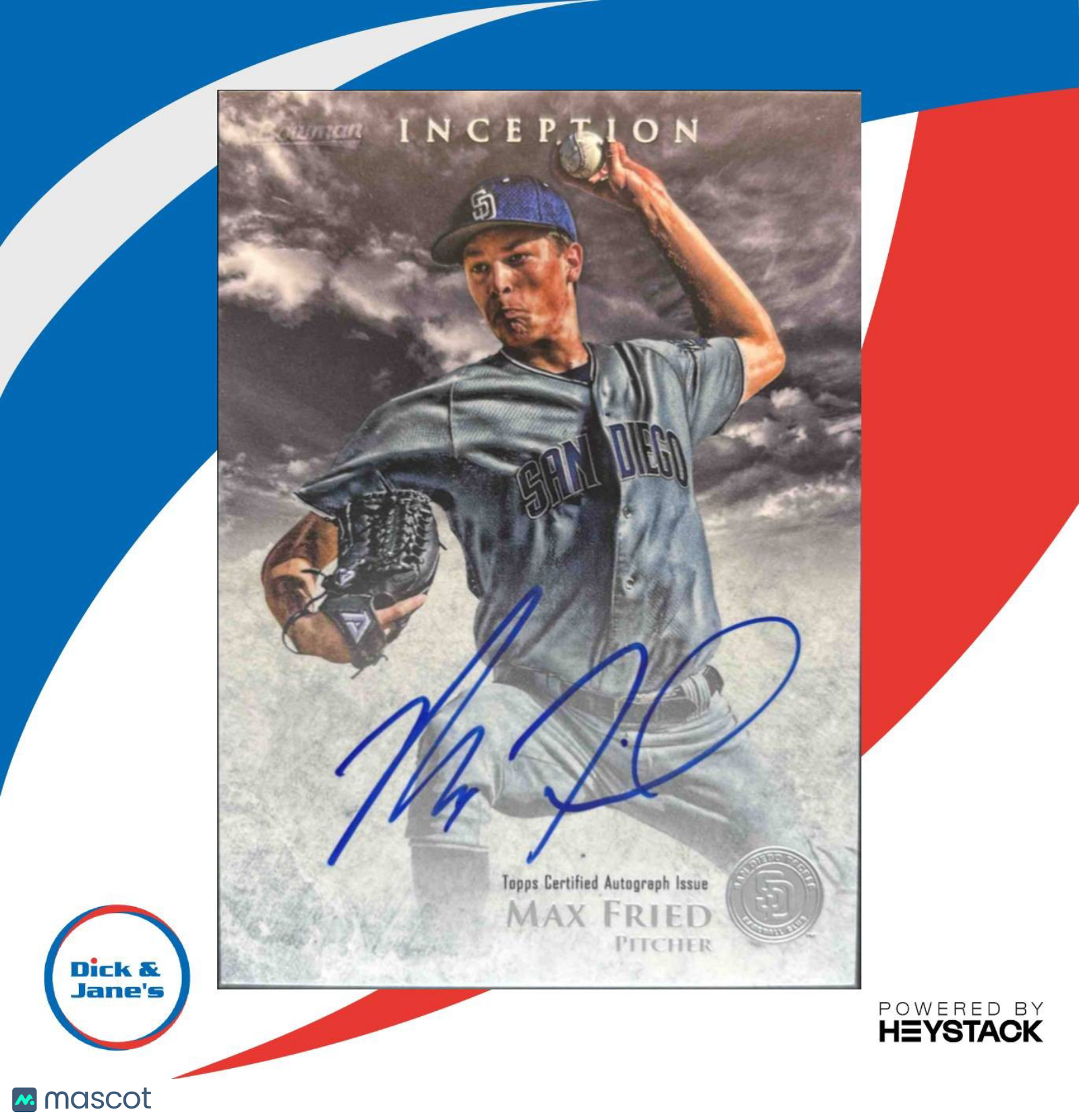 2013 Bowman Inception Max Fried #PA-MF Auto San Diego Padres - Sports Cards
